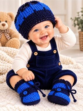 NWT Hand made baby set made in Europe - Artisan Baby set 6-9mo